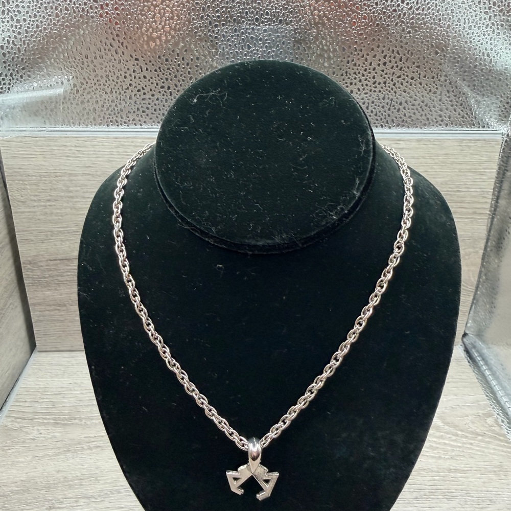 Sterling Silver Chain Necklace with Geometric Pendant